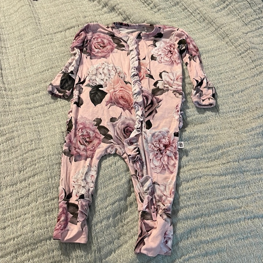 Make Me Blush Ruffle Zipper Romper